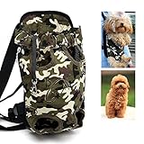 PowerLead トラベルバッグキャリア、フロントキャットドッグバックパックペットとチェストパックあなたの手を軽くて安全に (M)
