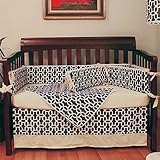Hoohobbers Crib Bedding Set, Pebbles Navy, 4 Piece by Hoohobbers