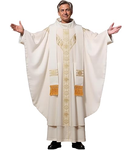 神父　★本格　司祭服　結婚式場からの払い下げ品✨　美品 Amazon.co.jp: [FAD-4U] 典礼祭服 カズラ ストラセット キリスト教