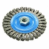 Walter 13L504 Knot-Twisted Wire Wheel Brush, Threaded Hole, Carbon Steel, 5 Diameter, 0.020 Wire Dia