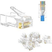 Amazon.co.jp: ジェフコム カテゴリー6モジュラープラグ 貫通