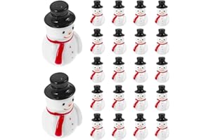 NUOLUX ミニ雪だるま クリスマス 飾り 20個 置物 かわいい ミニフィギュア スノードームの置物 クリスマスフィギュア ミニチュア彫刻 クリスマスのミニチュア雪だるま 樹脂 装飾品 庭園