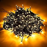 30M 300LED イルミネーションストリングライト 屋外 星空フェアリー LEDライト 高輝度 防水 防滴型 コントローラ付き (30Ｍ 300LED, ウォームホワイト)