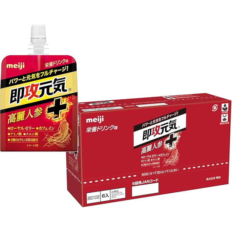 Amazon.co.jp: 明治 即攻元気ゼリー 高麗人参＋ 栄養ドリンク味（180g