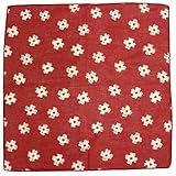 和のやさしさ ガーゼハンカチ 井げた レッド 二重合 約34×34cm