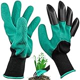 ガーデングローブ　園芸用手袋　爪付き　植栽手袋　防水　ガーデングツール　作業用　園芸用具　掘りと植栽　１ペア　（グリーン）