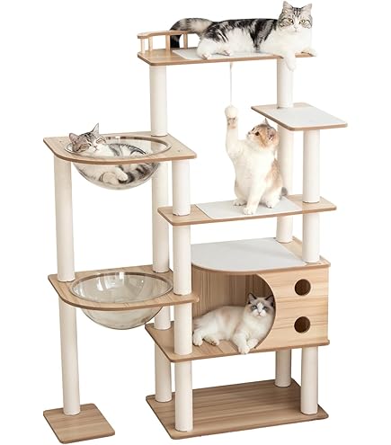 Amazon | キャットタワー 木製 170cm 6段宇宙船 猫タワー 大型猫5匹