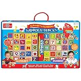 T.S. Shure Alphabet & Numbers Cutesie Wooden Blocks [並行輸入品]