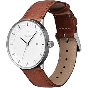 【セット】Nordgreen[ノードグリーン] 【Philosopher】 ガンメタル色の36mm北欧デザイン腕時計と付け替え可能なベルト3本・ブラウンとブラックレザー とガンメタルメッシュ