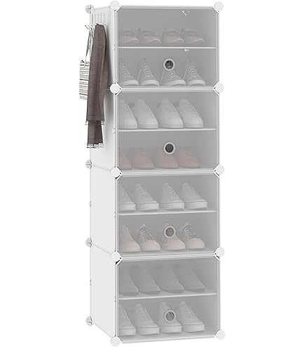 Amazon｜シューズラック スリム 8段 靴箱 下駄箱 収納16-18足 組み立て