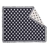 星柄シートブランケット ひざ掛け毛布 【ブルー】 130cm×150cm ポリエステル・コットン 〔アウトドア キャンプ 防寒具〕