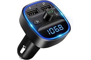 2026新登場 FMトランスミッター 車載充電器 Bluetooth USB急速充電 Bluetooth/U-ディスク対応 2つの音楽再生モード 2ポート対応 12V-24V車対応 LEDディスプレイ ハンズフリー通話 バッテリー電圧測定