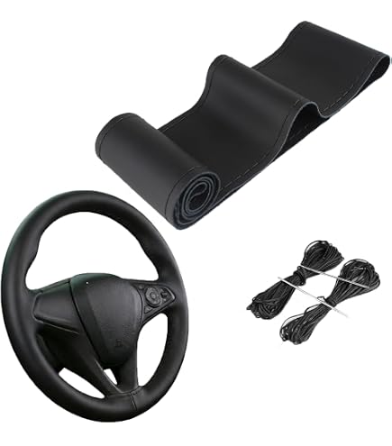 ハンドルカバー 編み込み式 ステアリングカバー 革 本革 普通車 軽自動車 M 37cm 38cm 送料無料 : Dog Fight - 通販 -  Yahoo!ショッピング ハンドルカバー 自動車アクセサリー ステアリングホイールカバー編み込み 軽自動車 ステアリングホ(Black and blue)