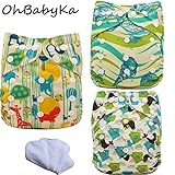 Ohbabyka3点セット フリーサイズ おむつカバー+おむつライナー サイズ調整可 布おむつカバー 布オムツカバー 男の子用 ベビー服 赤ちゃん キッズ 服 ベビー 女の子 70 80 90 可愛い