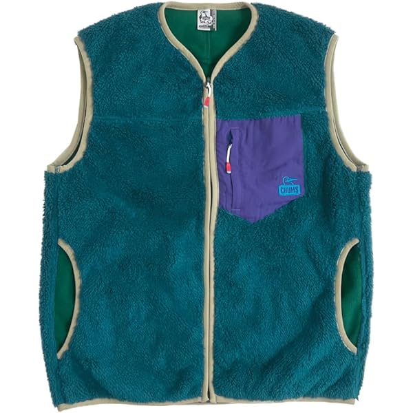 Chums Elmo Fleece Vest ネイビー/グレー L Amazon | [チャムス] アウター Elmo Fleece Vest Navy White BD