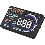 .B「HUD-A8-OBD」HUD ヘッドアップディスプレイ A8 OBD2 5.5インチ カラフル 車載スピードメーター フロントガラス