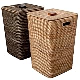ロンボクシリーズ　ラタン【スクエア】ランドリーバスケット (ブラウン)