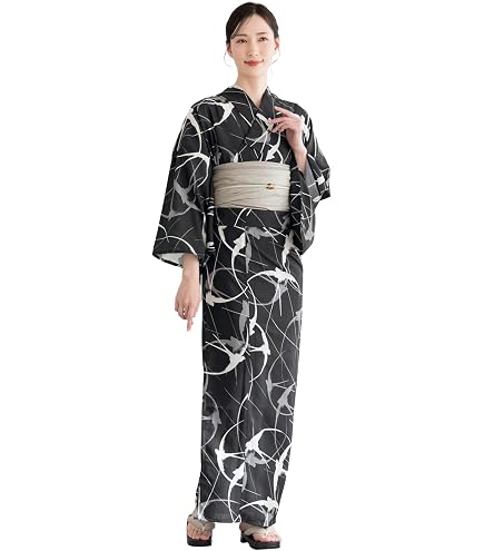 Amazon.co.jp: 有松鳴海絞り クレマチス 夏着物 仕付け糸付 高級浴衣