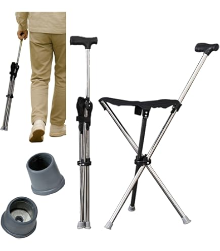 Amazon.co.jp: 登山杖 折りたたみ杖 ステッキチェア 超軽量 アルミ製
