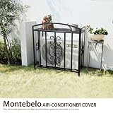 ホワイト／Montebelo AIR-CONDITIONER COVER 【室外機カバー】 カバー 【アイアン製】 棚板付 高級感 【モダン】 優雅 曲線