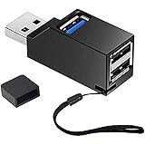YFFSFDC USBハブ 3ポート USB3.0＋USB2.0コンボハブ 超小型 バスパワー usbハブ USBポート拡張 高速 軽量 コンパクト 携帯便利 1個入り (ブラック)