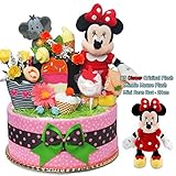 出産祝い おむつケーキ ディズニー ミニーマウス 誕生プレゼント 内祝い パンパース ４２枚 女の子 S