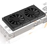 PANO-MOUNTS アルミニウム グラフィックカードクーラー - グラフィックカードファン大風量GPUクーラー 7CM PWMファン2個 2800RPM 7W熱伝導率パッドシリコン付属あり RTX3060/3070/3090用