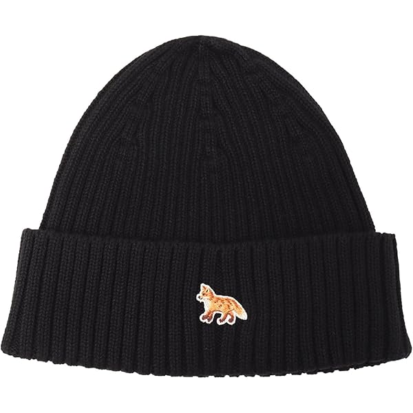 Amazon.co.jp: メゾンキツネ Maison kitsune ニット帽 ビーニー ロゴ