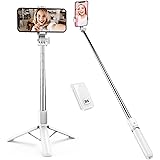 ATUMTEK 自撮り棒 スマートフォン用コンパクト三脚（折りたたみタイプ） スマホスタンド 100cm 7段階伸縮 三脚一脚兼用 360°回転 Bluetoothワイヤレスリモコン付属 Android&iPhone 対応 セルカ棒 ミニ三脚 テーブ