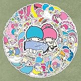 50枚 リトルツインスターズ ステッカーセット ビニールステッカー 子供 男の子 ティーン 女の子用 漫画ステッカー ノートパソコン 電話 水筒 荷物 フラスコ 車用 [並行輸入品]