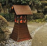 信楽焼　信楽BEST SELECTION　陶照明・火色斑点常夜燈・防水ライト付（全高71cm×全幅37cm）