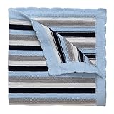Elegant Baby 100% Cotton Sweater Knit Blanket, Navy Stripes, 30" X 40" by Elegant Baby [並行輸入品]