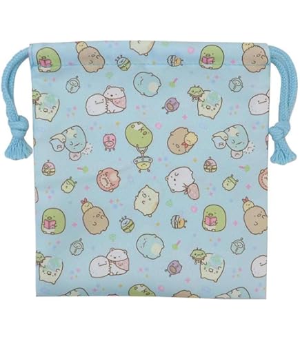 Amazon | サンエックス すみっコぐらし 巾着 ブルー CA24905 | バッグ
