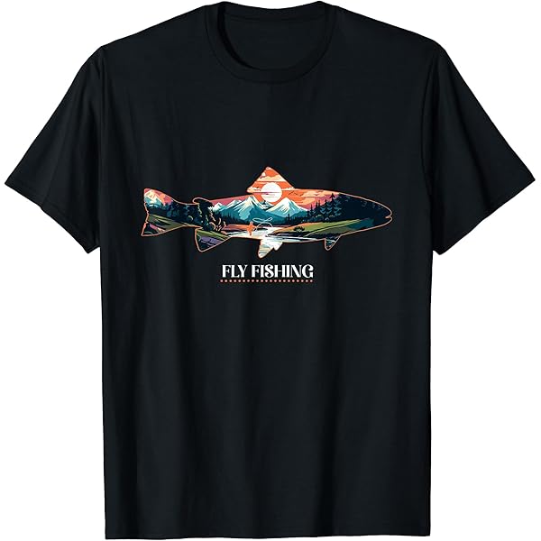 Amazon | レトロなフライフィッシングフライロッド Tシャツ | Tシャツ