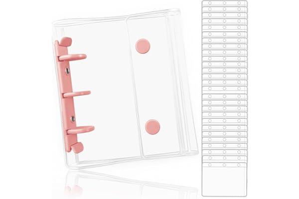 OKAWASI シール帳 透明 A8サイズ レフィル30枚付き シール バインダー シール手帳 女の子 はがせる シール収納(ピンク)