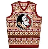 KLEW NCAA Florida State Seminoles醜いセーターベスト、スモール、レッド