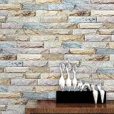 Blooming Wallマルチカラー20073 Fauxヴィンテージレンガ石タイル壁紙ウォール壁画キッチンバスルームのリビング、57 sq ft /ロール