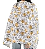 Ziweiba イエロー フラワー柄 授乳ケープ 赤ちゃん連れの外出に さっと使えてしっかりガード