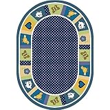 Joy Carpets Kid Essentials Infants & Toddlers Oval Seeing Spots Rug Bold 3'10 x 5'4 [並行輸入品]