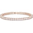PAVOI 14K Gold Plated Princess Cut Cubic Zirconia Classic Tennis Bracelet | Gold Bracelets for Women | 3mm CZ, Size 6.5-7.5 I