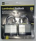 ラミネート加工南京錠1.5インチスチールボディ( 2ロック)