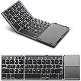 Ewin 折りたたみ式 Bluetoothキーボード タッチパッド搭載 超薄い型 ミニキーボードWindows、Android、iOS 、Mac、各OSに対応 ブラック EW-RW21【日本語説明書と18ヶ月保証付き】