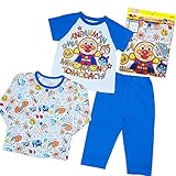 長袖 半袖 2トップス パジャマ アンパンマン パジャマ 春物 夏物 子供用 Anpanman j-sa2912 90cm ブルー