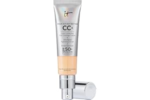 IT Cosmetics CC+ Cream (Light Medium) - Natural Full Coverage Foundation With SPF 50+, Color Corrector & Anti-Aging Hydrating