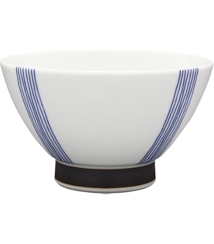 Amazon｜波佐見焼 くらわんか碗 大 二色ライン 黒 504678｜飯碗