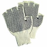 Aviditi GLV1023L Fingerless PVC Dot Knit Gloves, Large, White/Black (Case of 24) [並行輸入品]