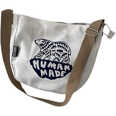 HUMAN MADE ブラウンショルダーバッグ HUMAN MADE ヒューマンメイド 24SS SHOULDER BAG ロゴデザイン
