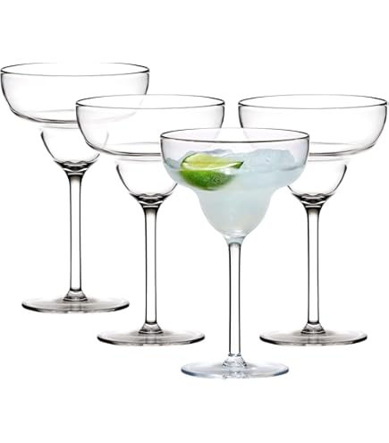 Set Of 6 Unbreakable Plastic Martini Glasses - 10 Oz, BPA-Free, Dishwasher Safe, Clear Stemmed Cocktail Glasses