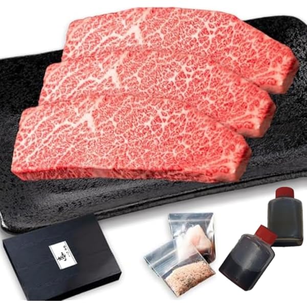 Amazon.co.jp: 黒毛和牛 A5 ザブトン ステーキセット 600g (200g×3枚 