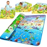 Pesters Extra Largeベビーキッド幼児用Care再生クロールマットFoam Floorジム、非毒性ノンスリップリバーシブル防水PlayingカーペットPlaymat Foamピクニック